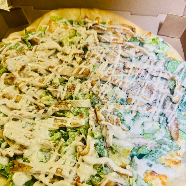 Chicken Caesar Pizza.