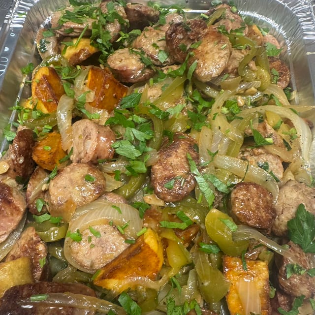 Sweet Italian Sausage Giambotta Catering.