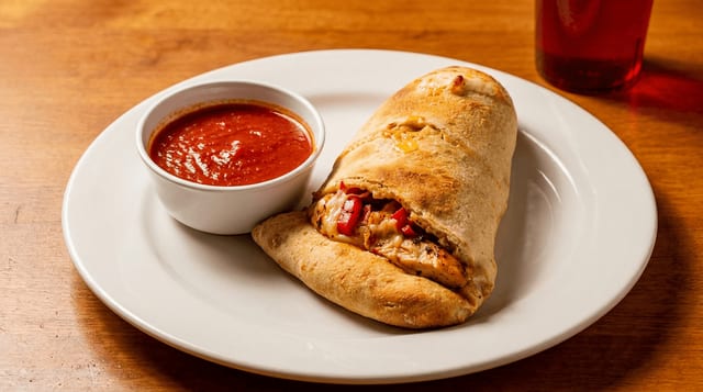 Grilled Chicken & Roasted Peppers Stromboli.