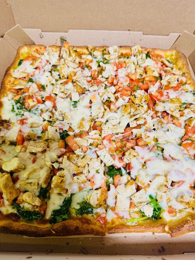 Grilled Chicken Pizza.