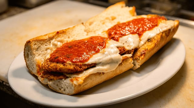Chicken Parmigiana Sub.