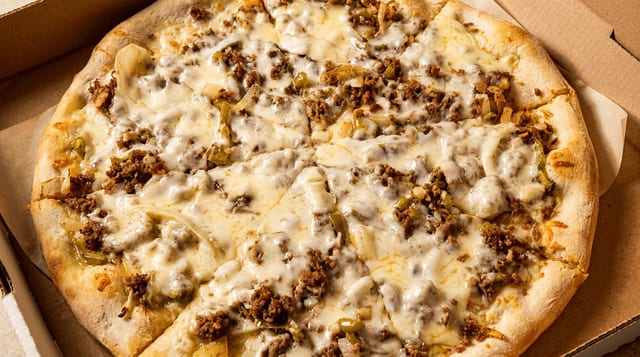 Philly Cheesesteak Pizza.