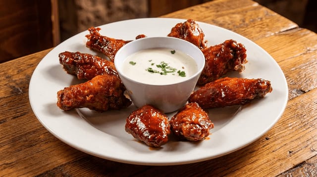 Fried BBQ Wings.