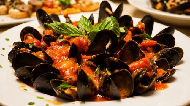 Mussels Marinara or Fra Diavolo.