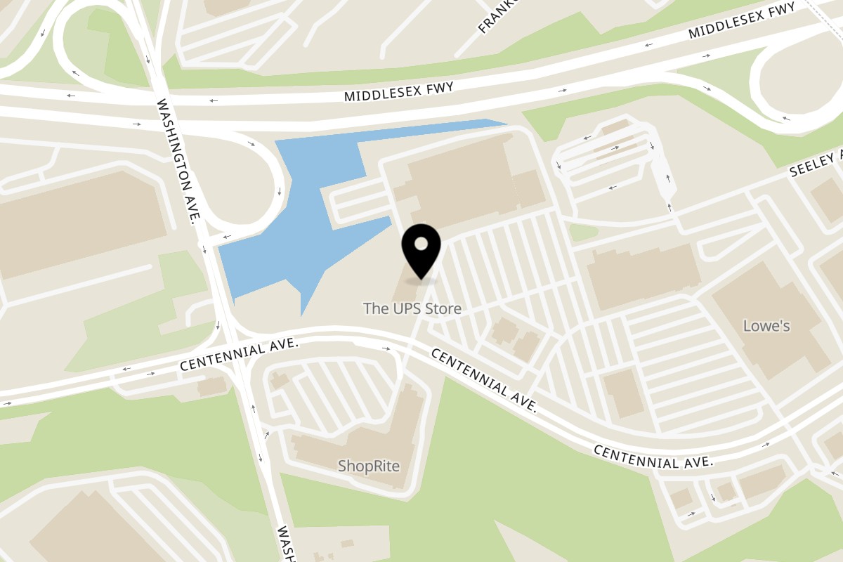 Map showing the location of Panatieri's Pizza & Pasta Piscataway on 1297 Centennial Ave in Piscataway